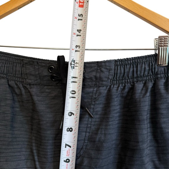 Nike Brief Lined Swim Black Gray Swoosh Drawstring Board Shorts Men's Sz M #450 - Picture 6 of 10